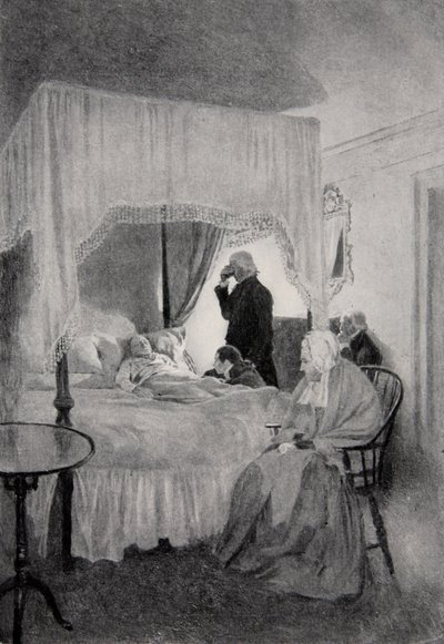 De dood van Washington in Mount Vernon, 14 december 1799 door Howard Pyle